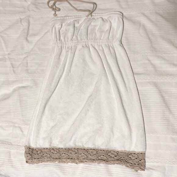 Juicy Couture Authentic Y2K White Terry Dress with Cream Lace - S - Picture 3 of 10